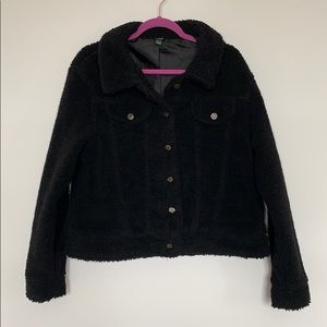 Wild Fable Black Teddy Bear Coat, size L